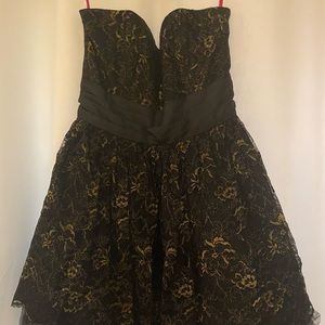 Betsey Johnson black and gold formal / prom dress